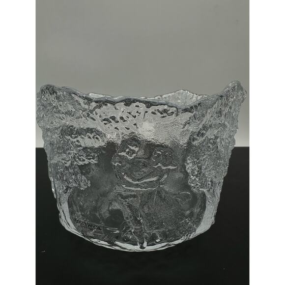 Vtg Kosta Boda Bowl Swedish Glass stamped Rhapsody couples Art 1980 Kjell Engman - Picture 1 of 13